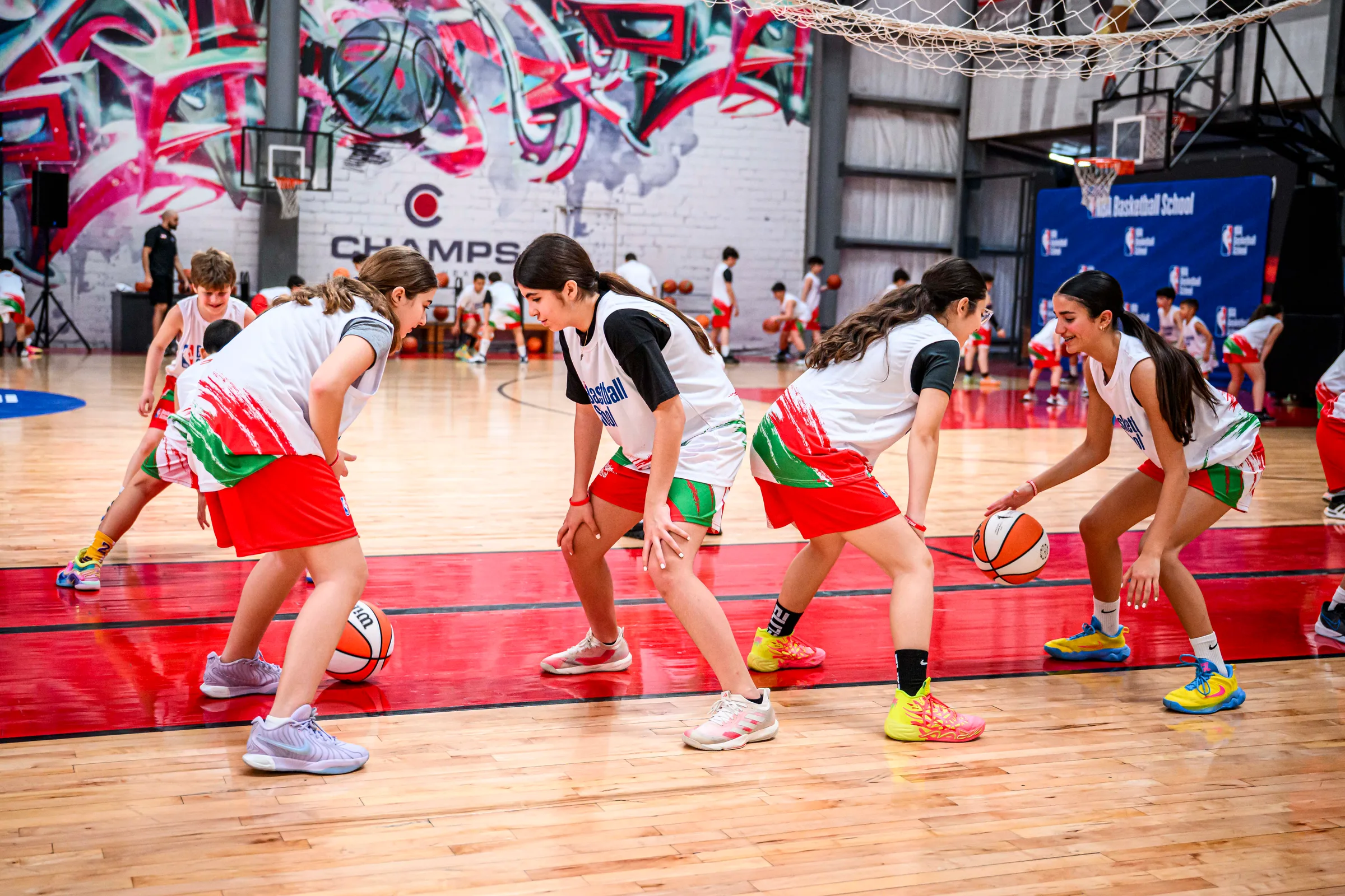 Girls' dribbling drill